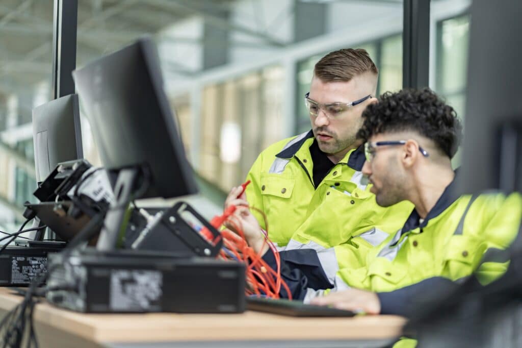 Team engineers practicing maintenance